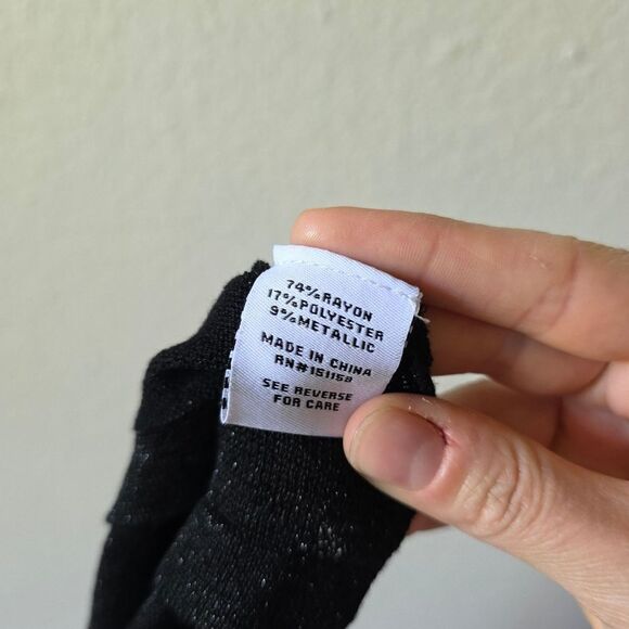 NWT 525 America Revolve Black Sparkly Cowl Neck Top Size XL - Picture 6 of 7